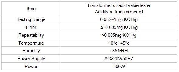 acidity test of transformer oil